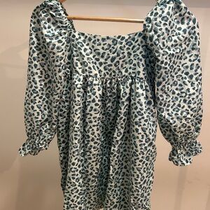 Leopard Print Puff Sleeve Dress